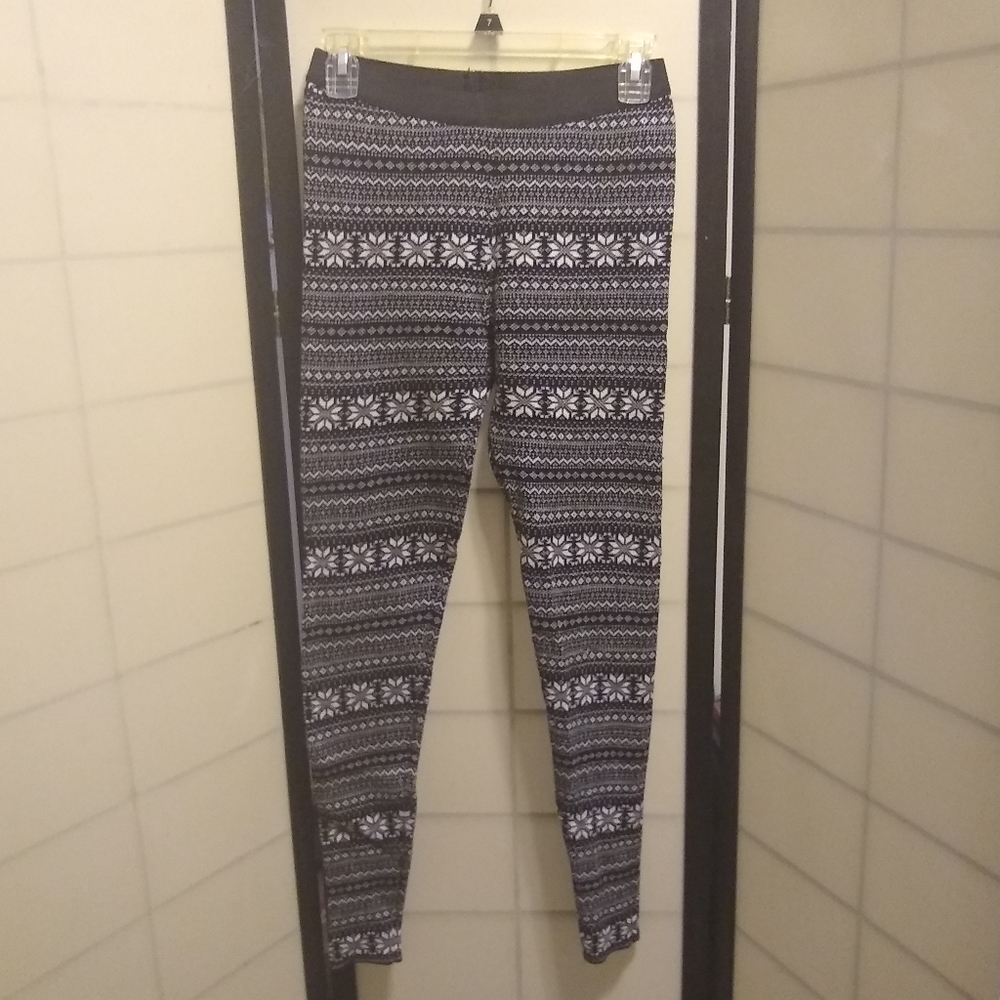 Winter print thick knit pant